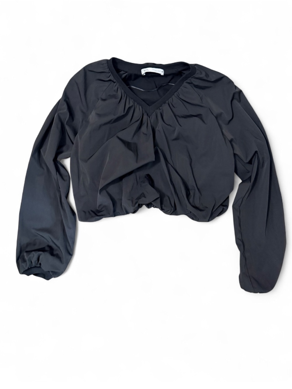 Zara Balloon Hem Cropped Top